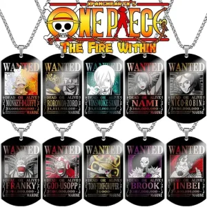 One Piece Wanted Dog Tags